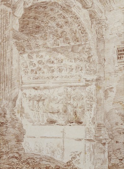 Il Trionfo di Roma, arco di Tito da Hubert Robert